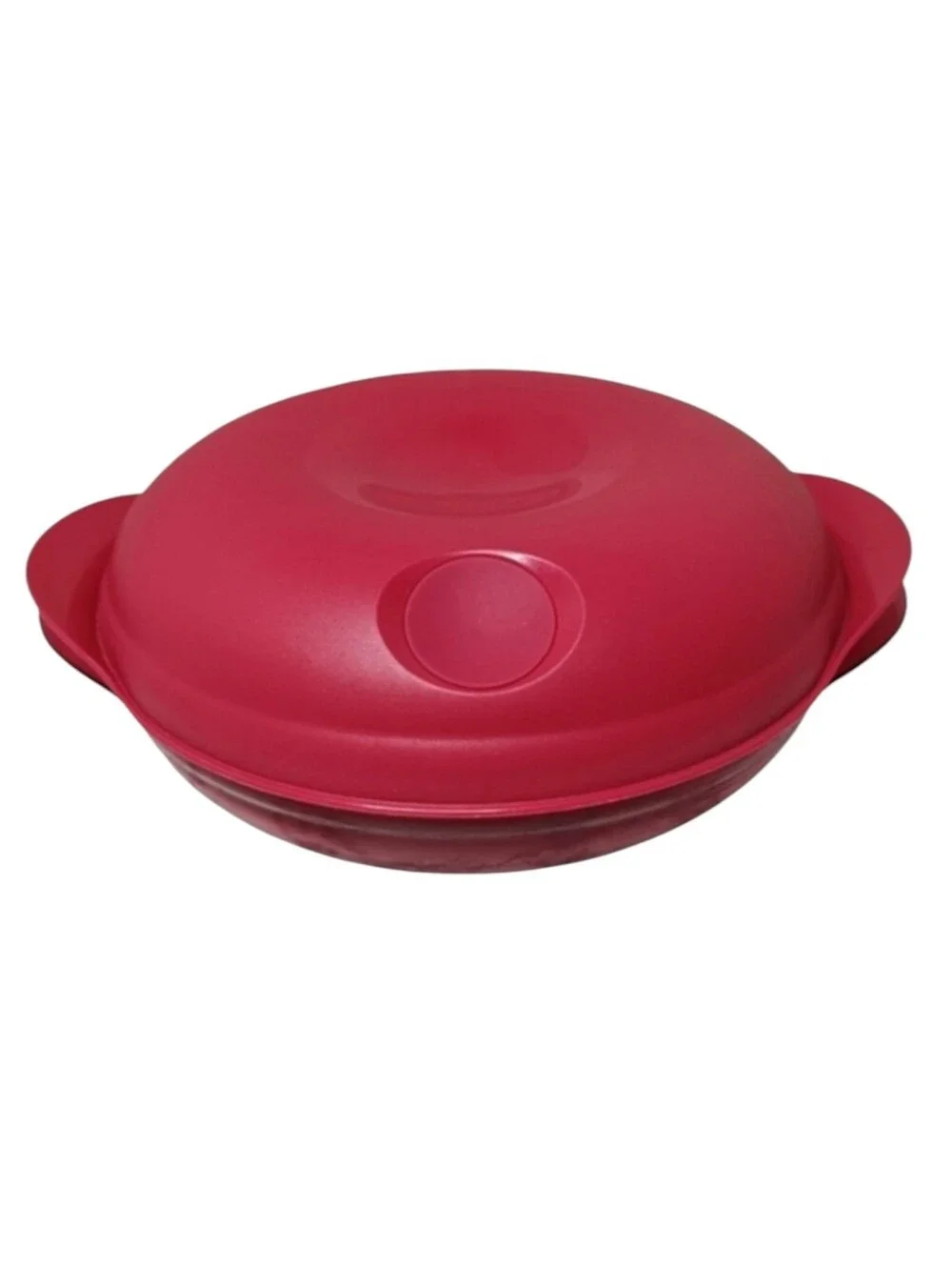 Vintage Red Tupperware 0.7L Microwave Steam Vent Bowl Round